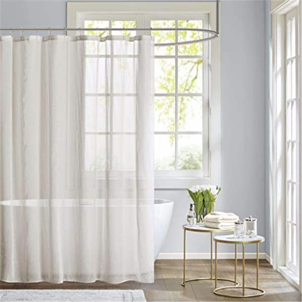 Madison Park 72 x 72 in. Sheer Shower Curtain - White MP70-5783 - main